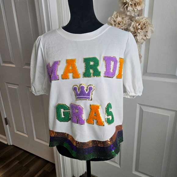 COPY - Small Bibi Mardi Gras Sequin Shirt (NWOT) - Picture 1 of 4